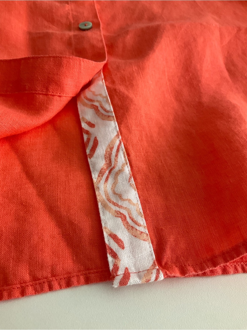 Chico's Vibrant Orange Button-Front 100% Linen Blouse - Picture 11 of 12